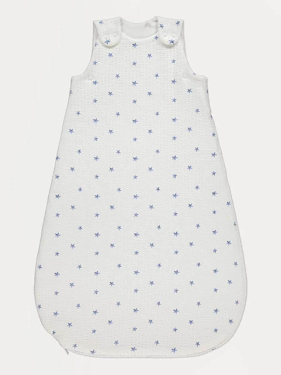 White Star Seersucker Sleeping Bag 1 Tog