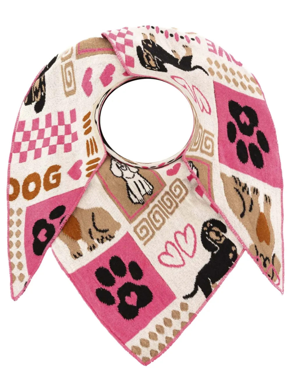 Classic Minimal Cotton Wool Heart Pattern Fashion Scarf