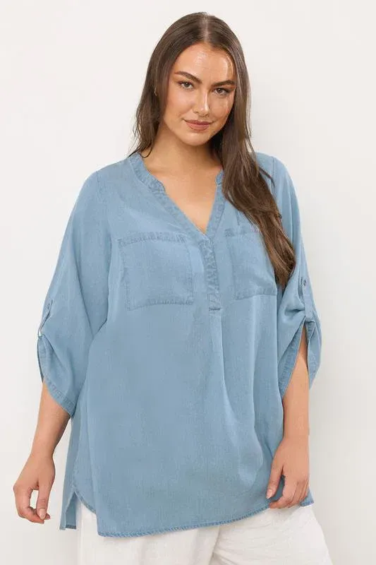 Light Blue Lyocell Overhead Utility Shirt