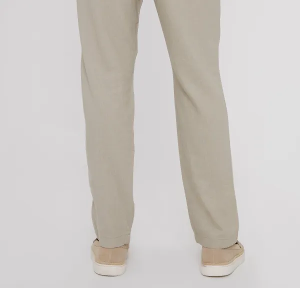Men's Stone Linen Blend Drawcord Pants