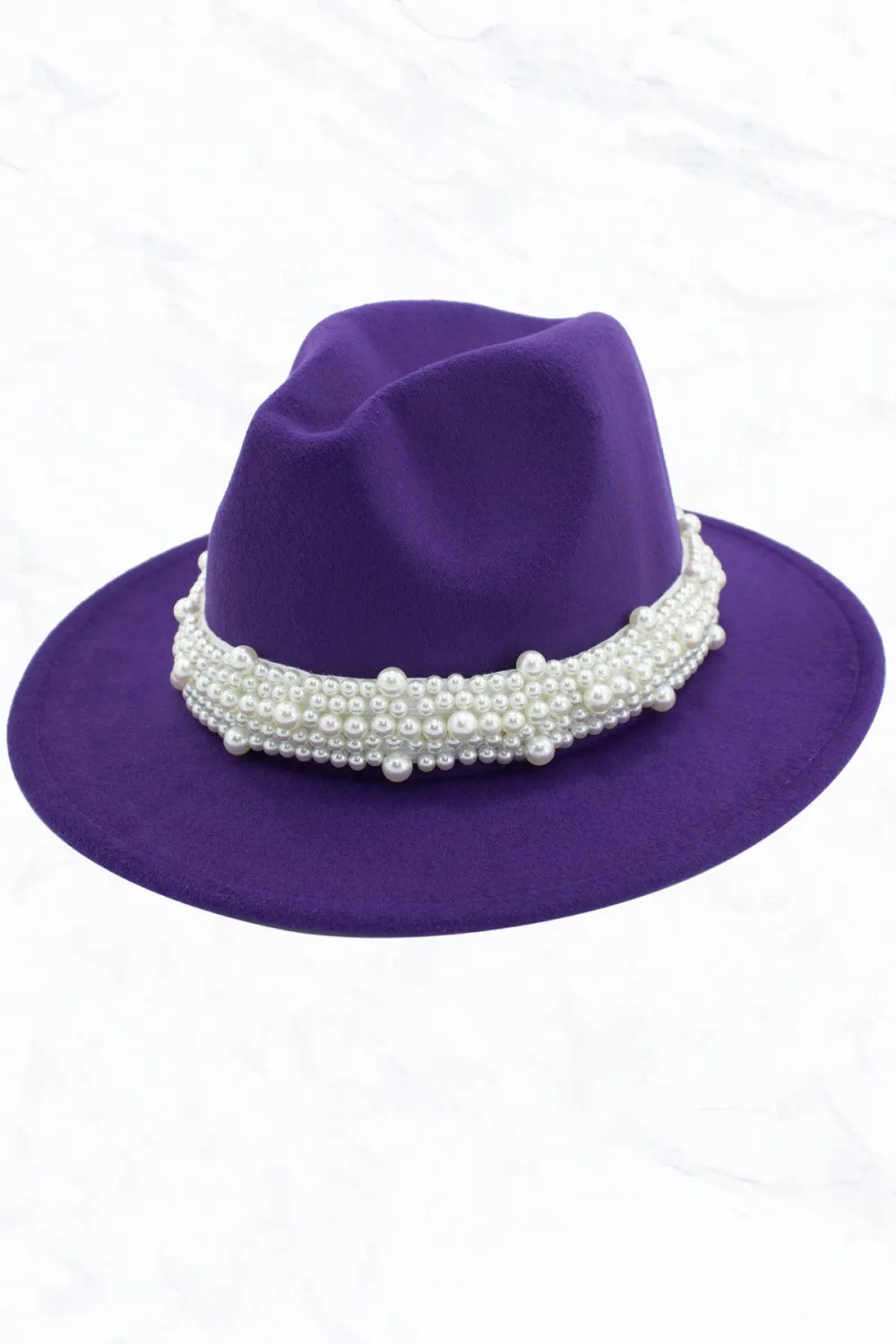 New Style Fashion Fedora Jazz Hat with Wide Pearl Belt
