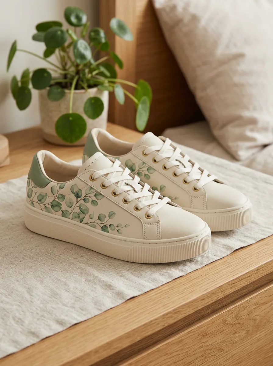 Women's Street Botanical Eucalyptus Leaf Skate Shoes