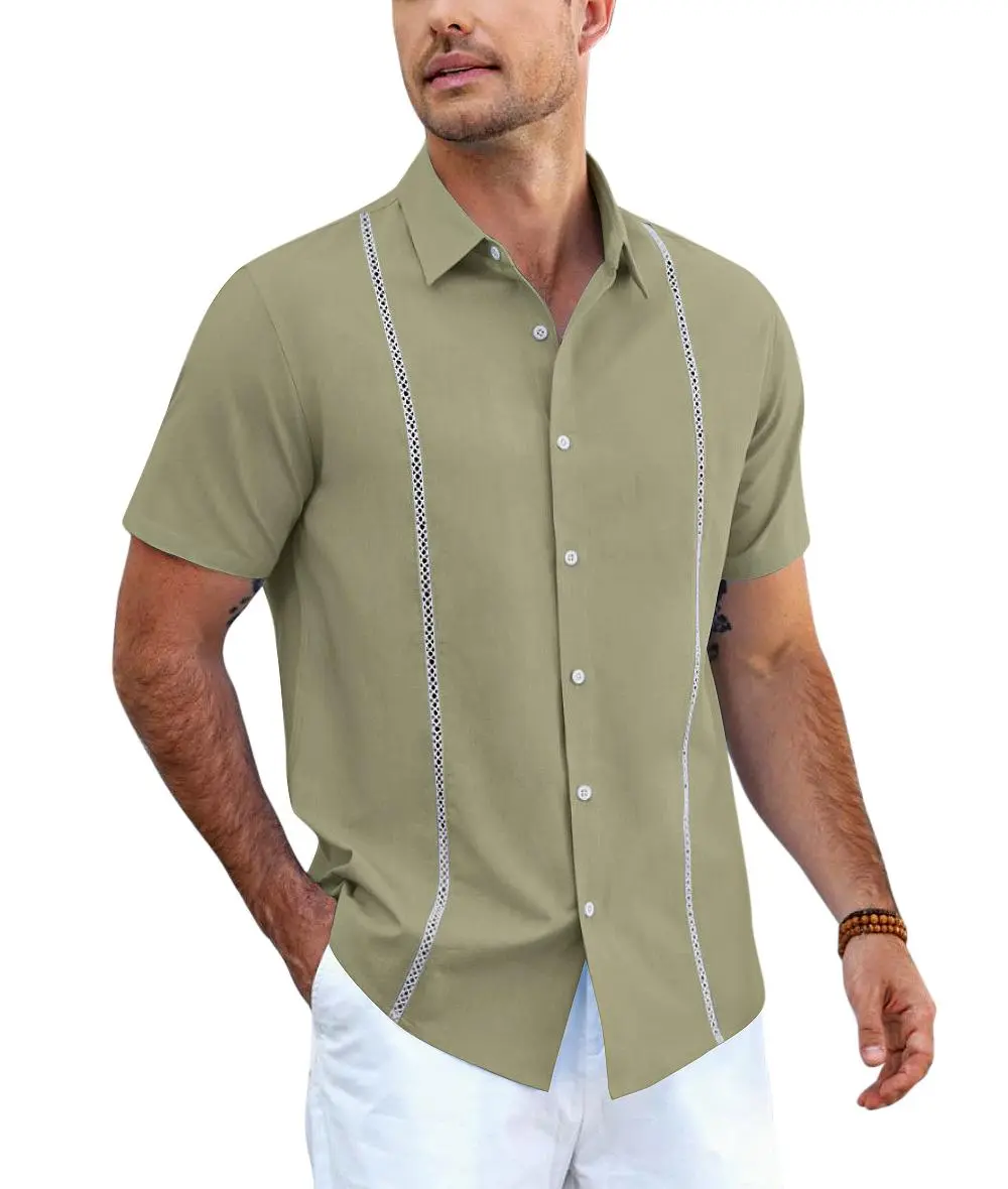 Summer Casual Cuban Guayabera Shirt