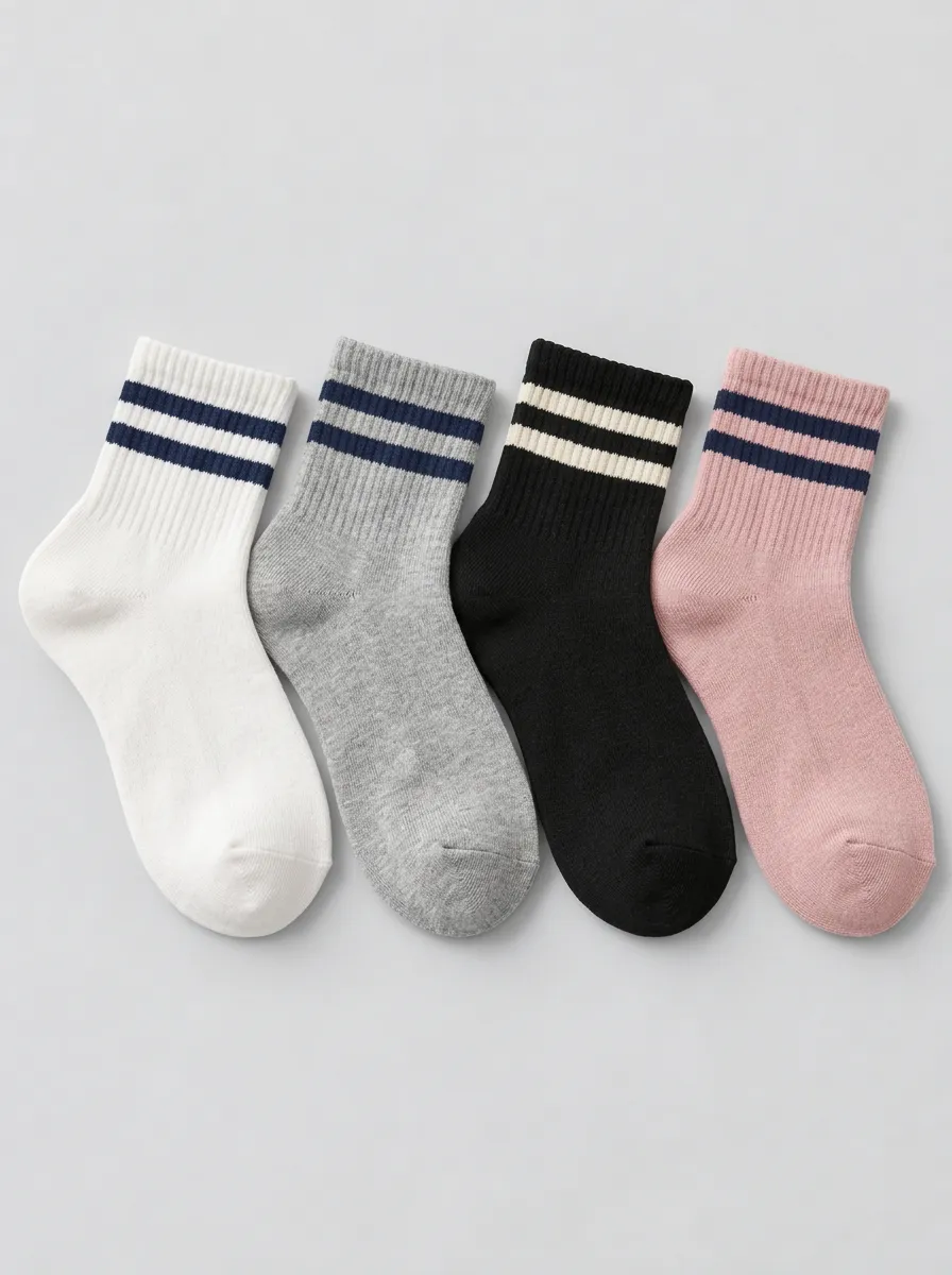 Women's Multicolor Striped Crew Socks Multi-Pack