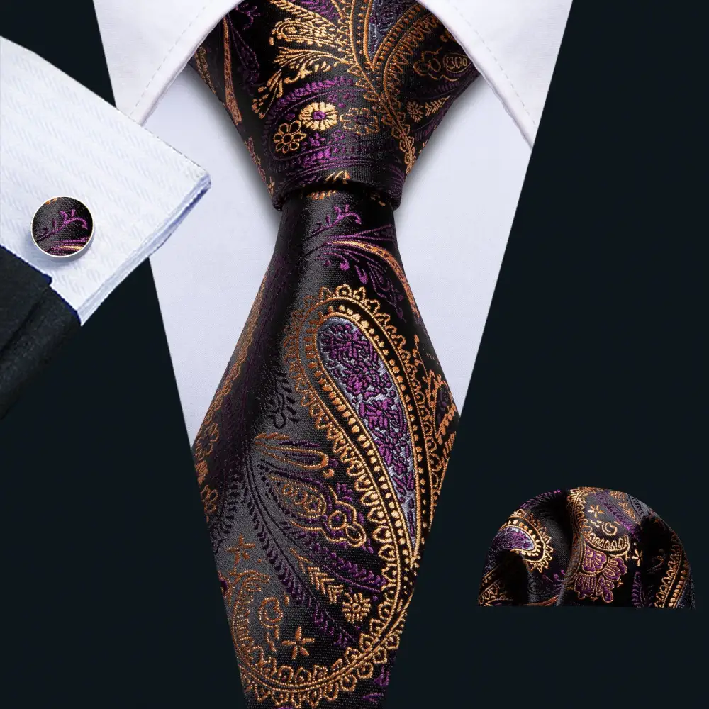 Refined Paisley Silk Necktie Set