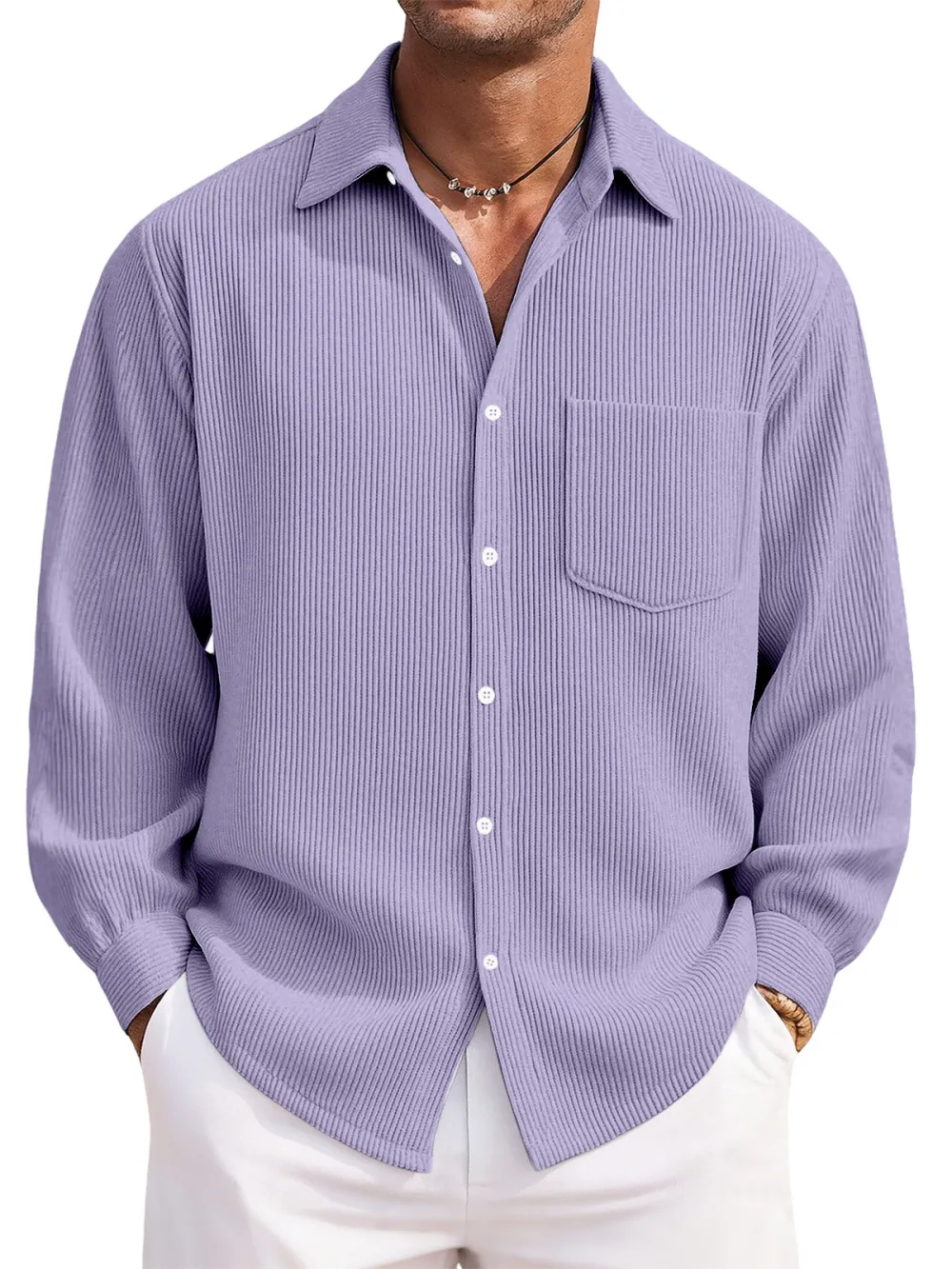 Corduroy Button Front Shirt