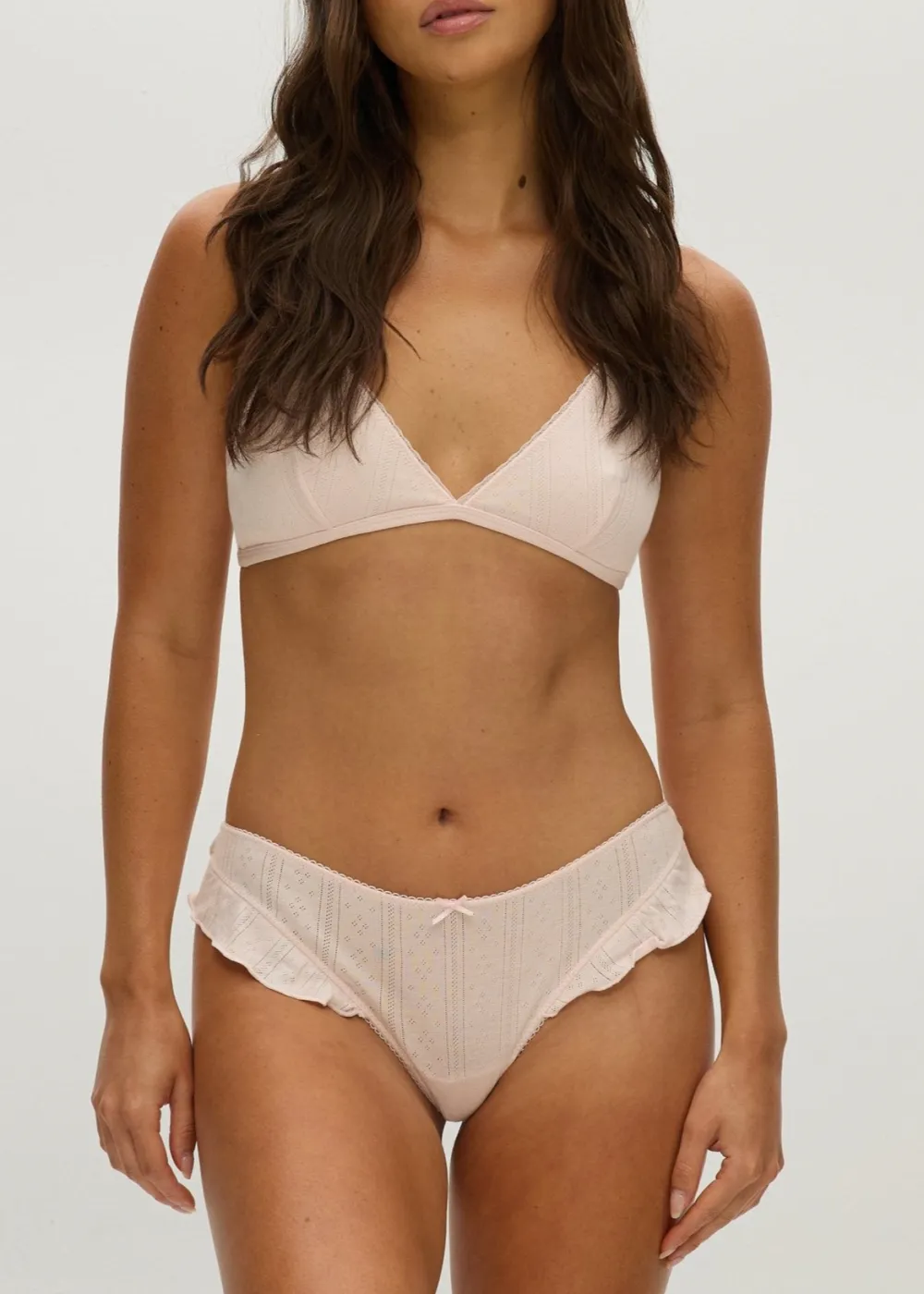 Adjustable Pointelle Triangle Bralette