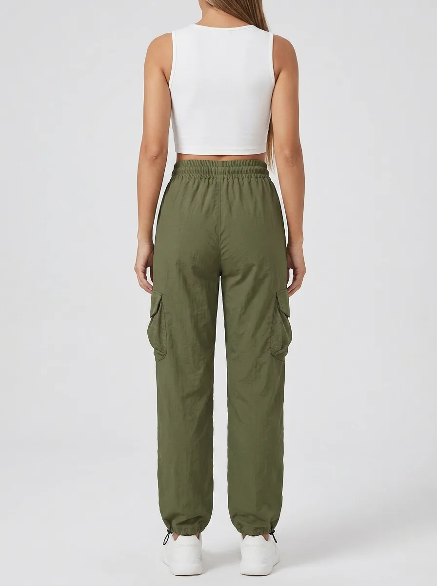 High-Rise Breathable Breathable Cargo Pants