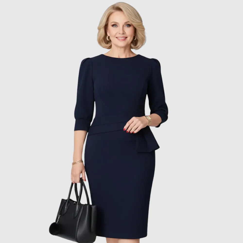  Ruffle Waist Midi Dress