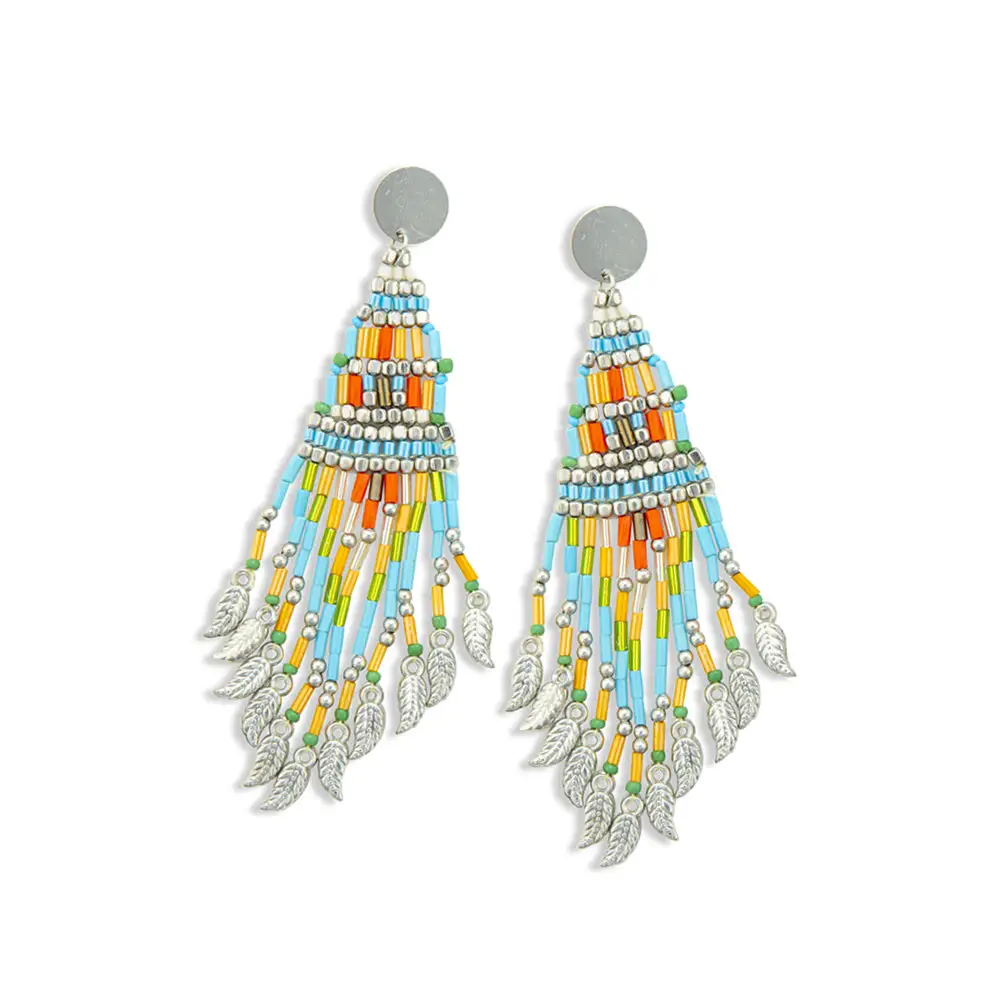 Timeless Rustic Artful Beaded Earrings