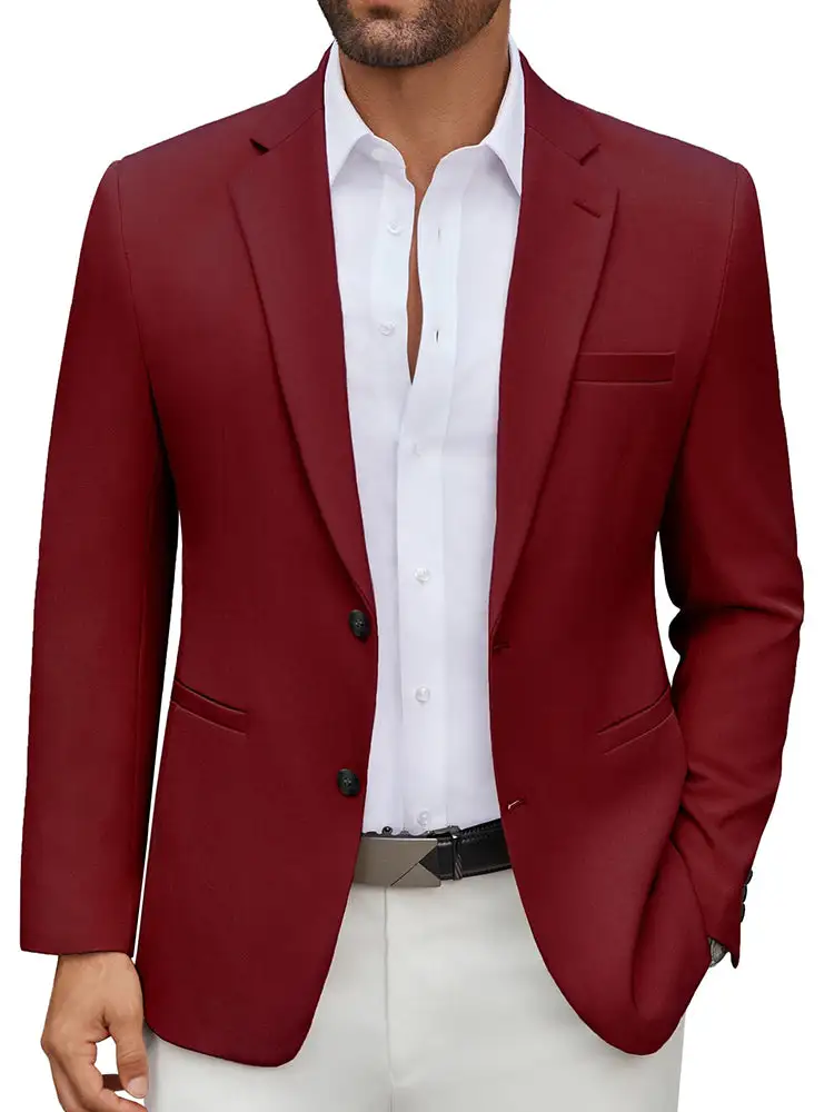 Textured Weave Sharp Lapel Blazer Jacket