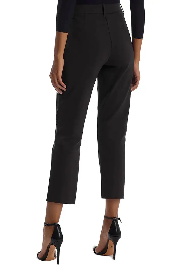 Women's Black Neoprene 7/8 Cropped Trousers