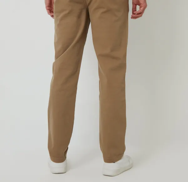 Men's Dark Stone Elastic-Waist Chino Pants