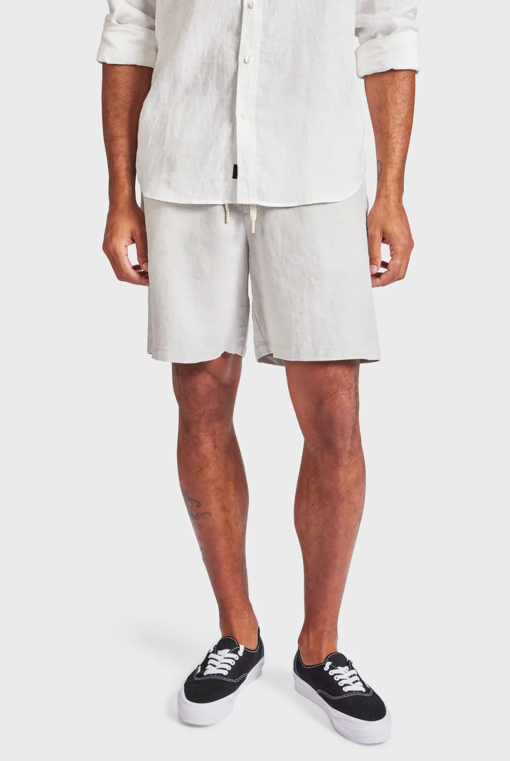 Ice Gray Linen Loose Fit Short