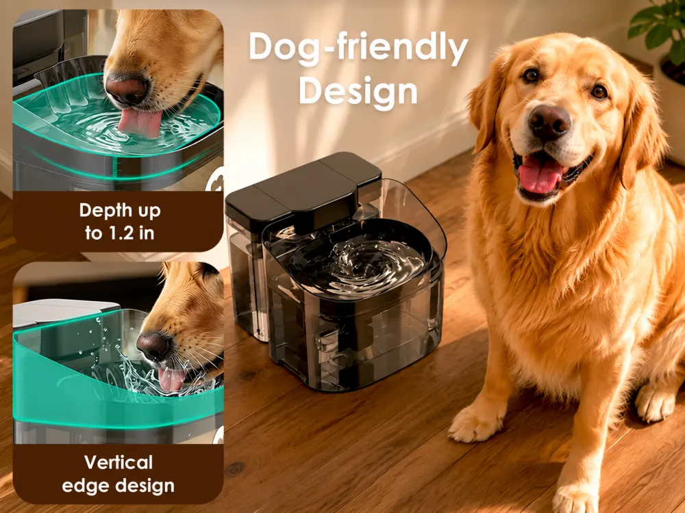 11L Large Dog Water Fountain with Reserve Tank