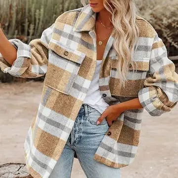 Classic Layering Plaid Flannel Shirt