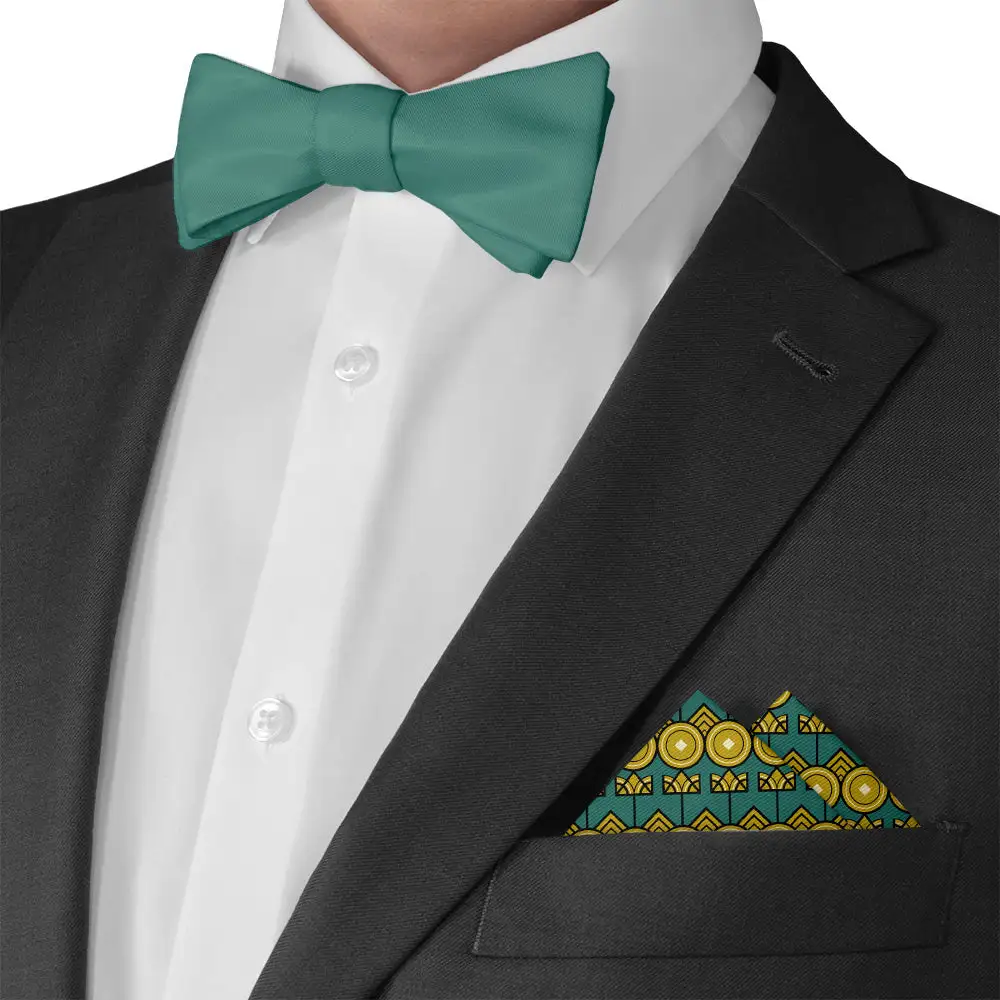 Crisp Neat Art Deco Pocket Square