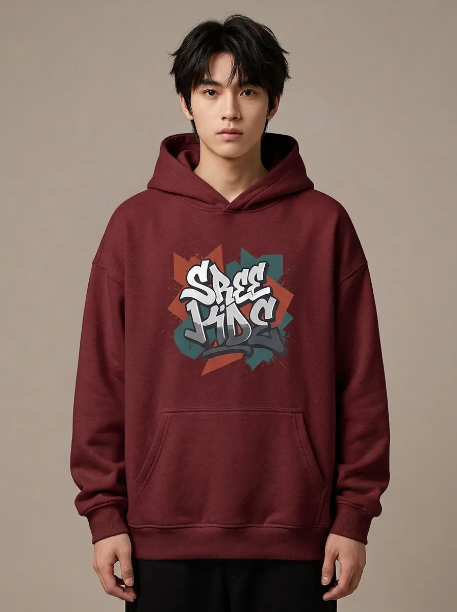 Unisex Streetwear Graffiti Lettering Hoodie