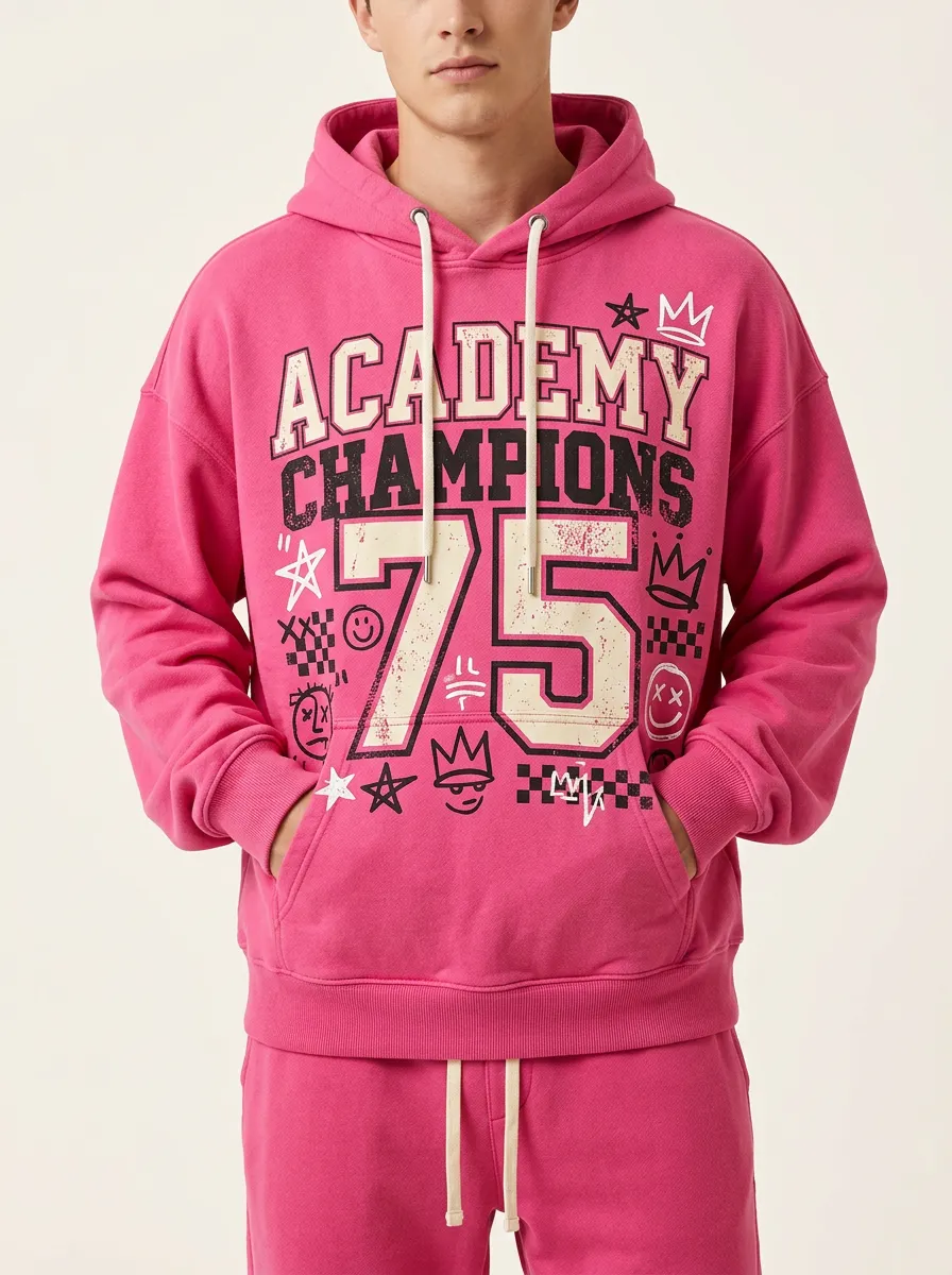Men's Academy Champions 75 Varsity Graphic Printed Hoodie