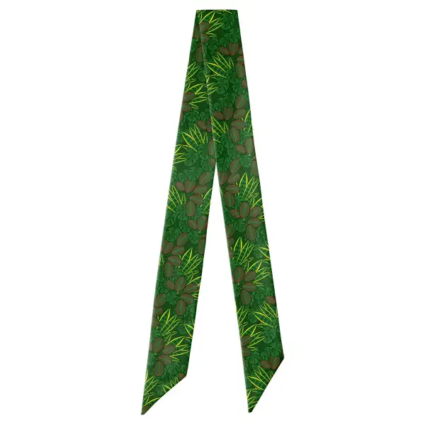Houseplant Bloom Pattern Hair Scarf