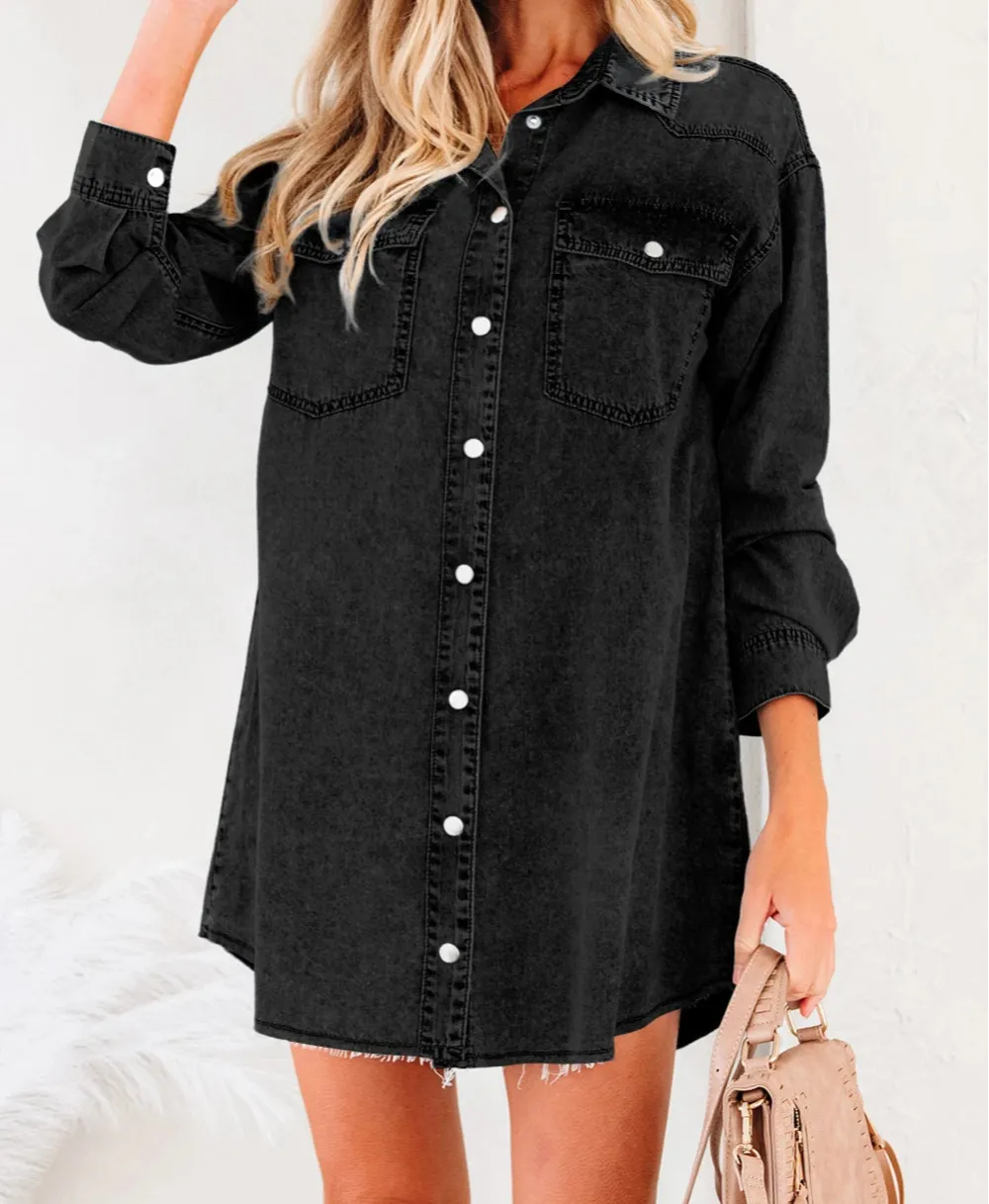 Relaxed Denim Shirt Dress