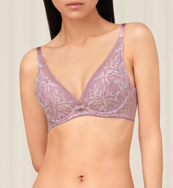 Women's Smooth-Line Wired Deep-V Push-Up Mesh Breathable Bra