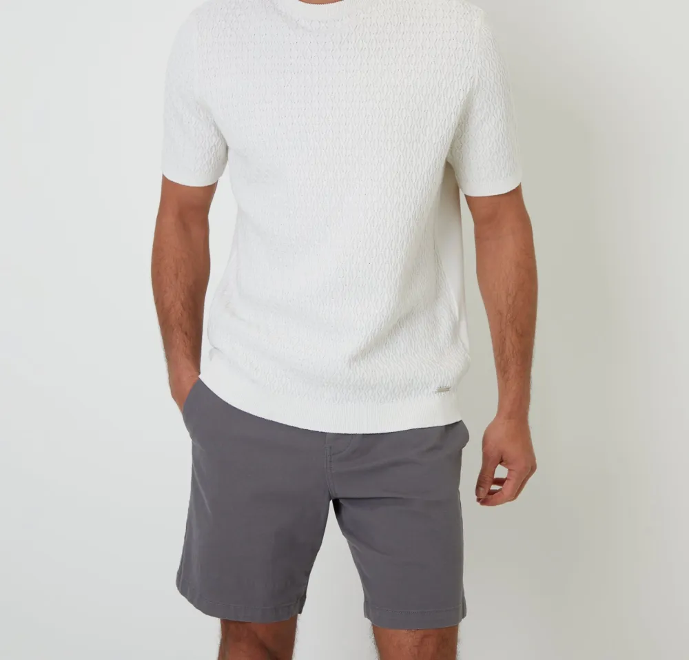 Men's Slate Gray Regular-Fit Stretch Chino Shorts