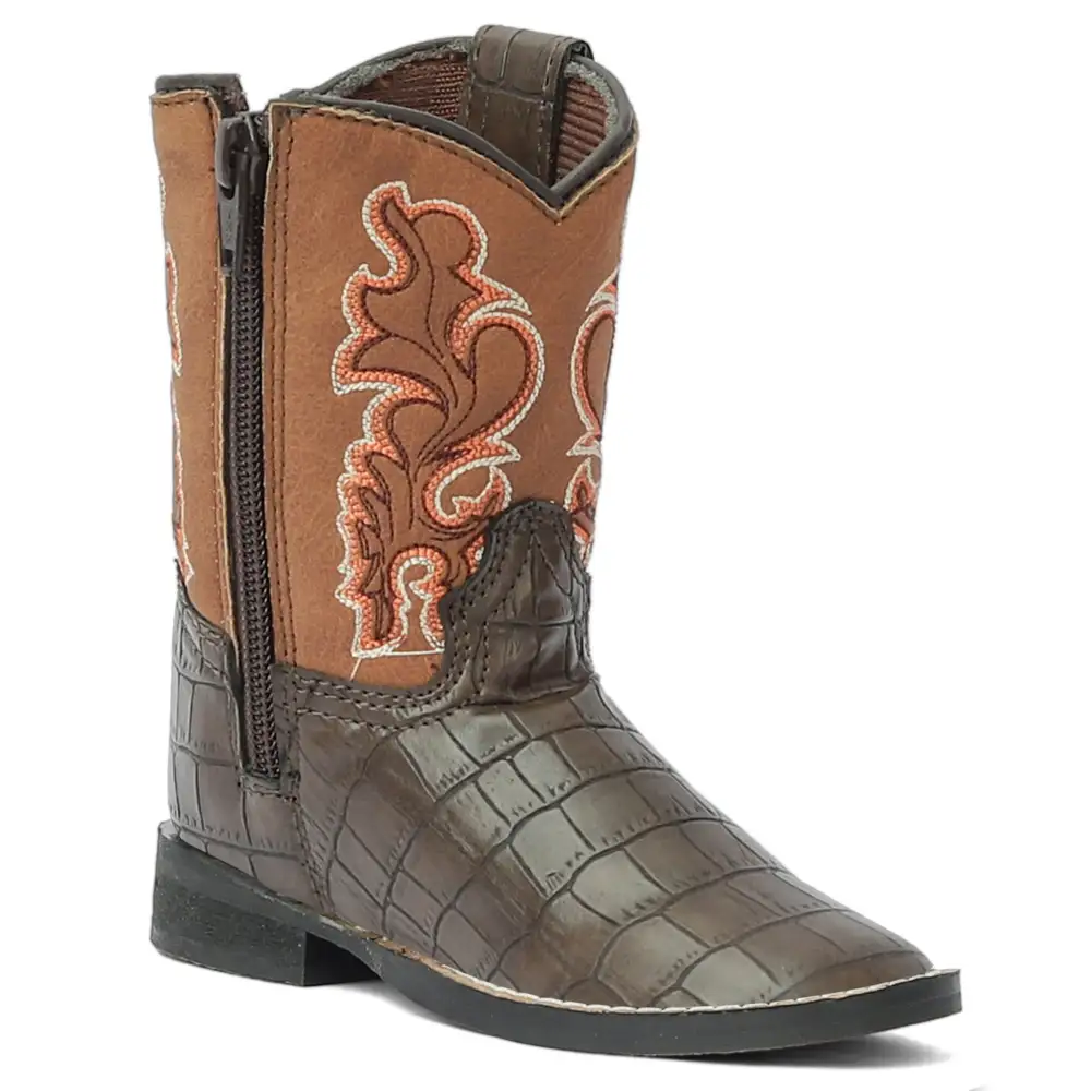 Structured Round Toe Men's Western Boots