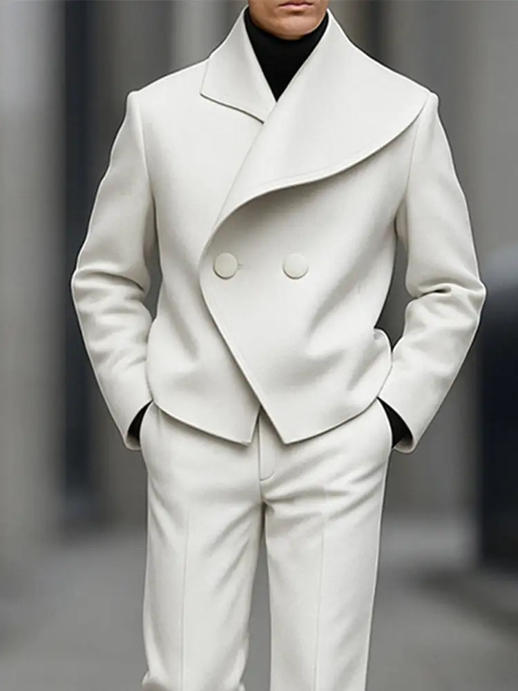Asymmetric Woven Blazer & Pants Set