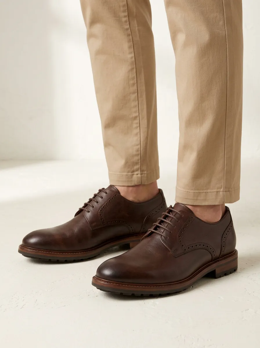 Men's Dark Brown Brogue Oxford Shoes
