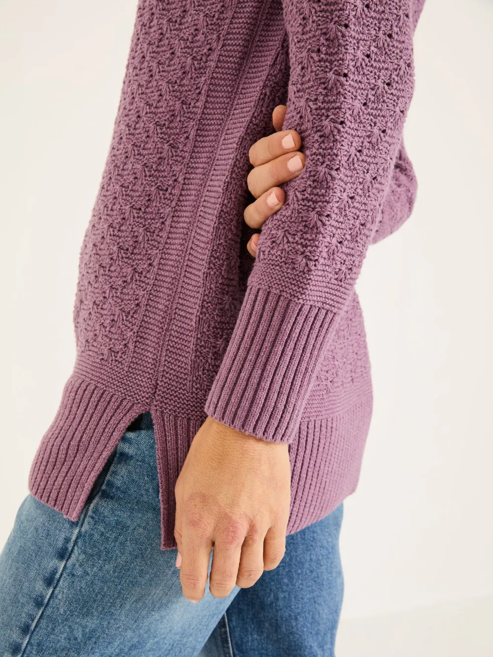 Purple Farryn Knitted 100% Cotton Knitted Jumper