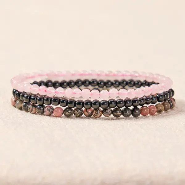Heart Rhodonite Bracelet