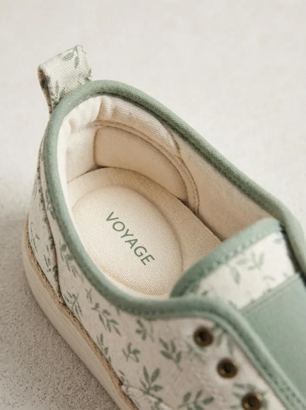 Women's Modern Botanical Leaf Nature Inspired Canvas Sneakers