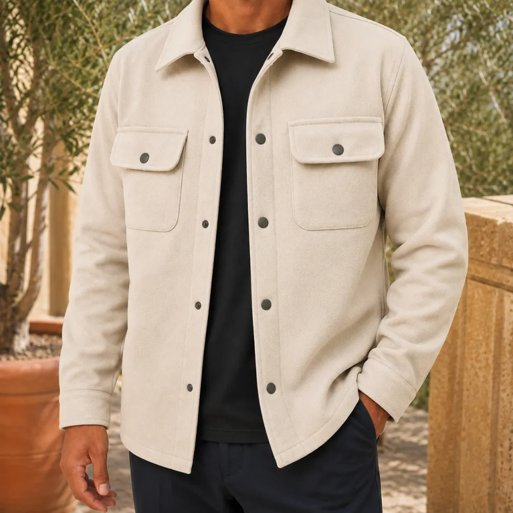 Utility Woven Snap-Front Jacket