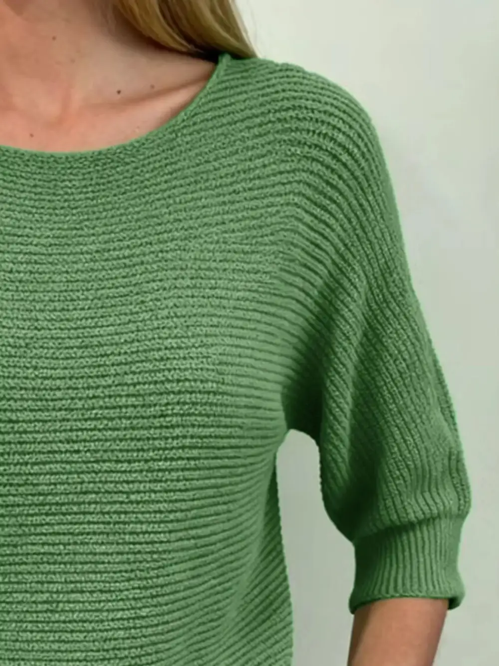Full Size Ribbed Knit Round Neck Sweater Plus Size