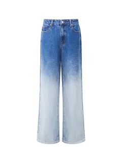 Creative And Fashionable Gradient Blue Wide-Leg Trousers