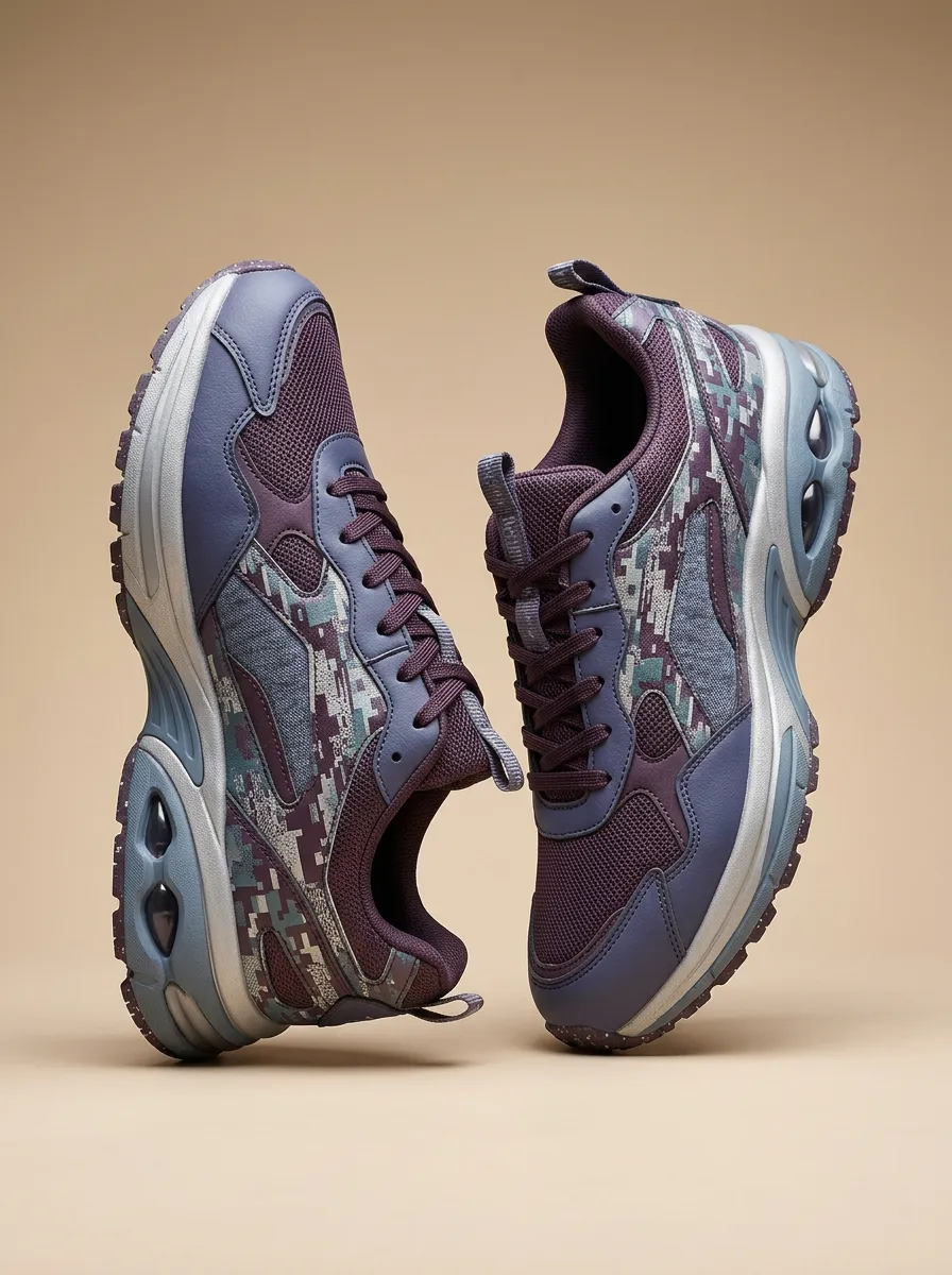Men's Digital Camo Pattern Printed Sneakers