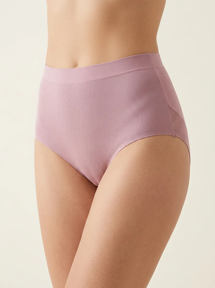 Women's Comfort-Inspired High-Waisted Seamless Ribbed Panties