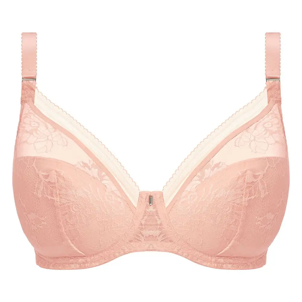 Women's Plunge Spacer Molded Padded Floral Lace Floral Detail Smoothing Bra