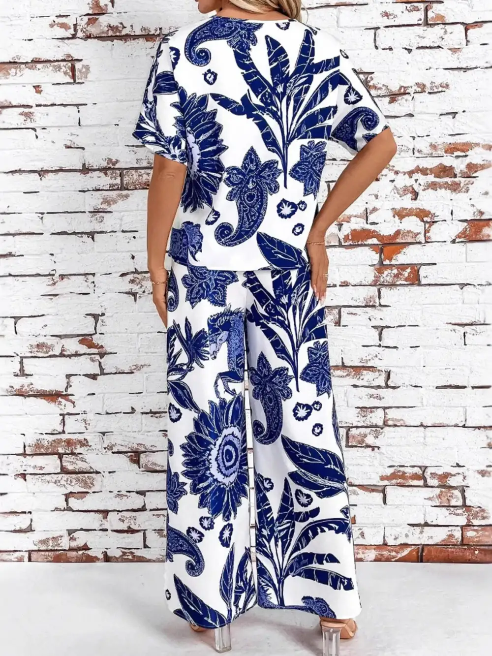 Modern Wide Leg Printed Jumpsuit