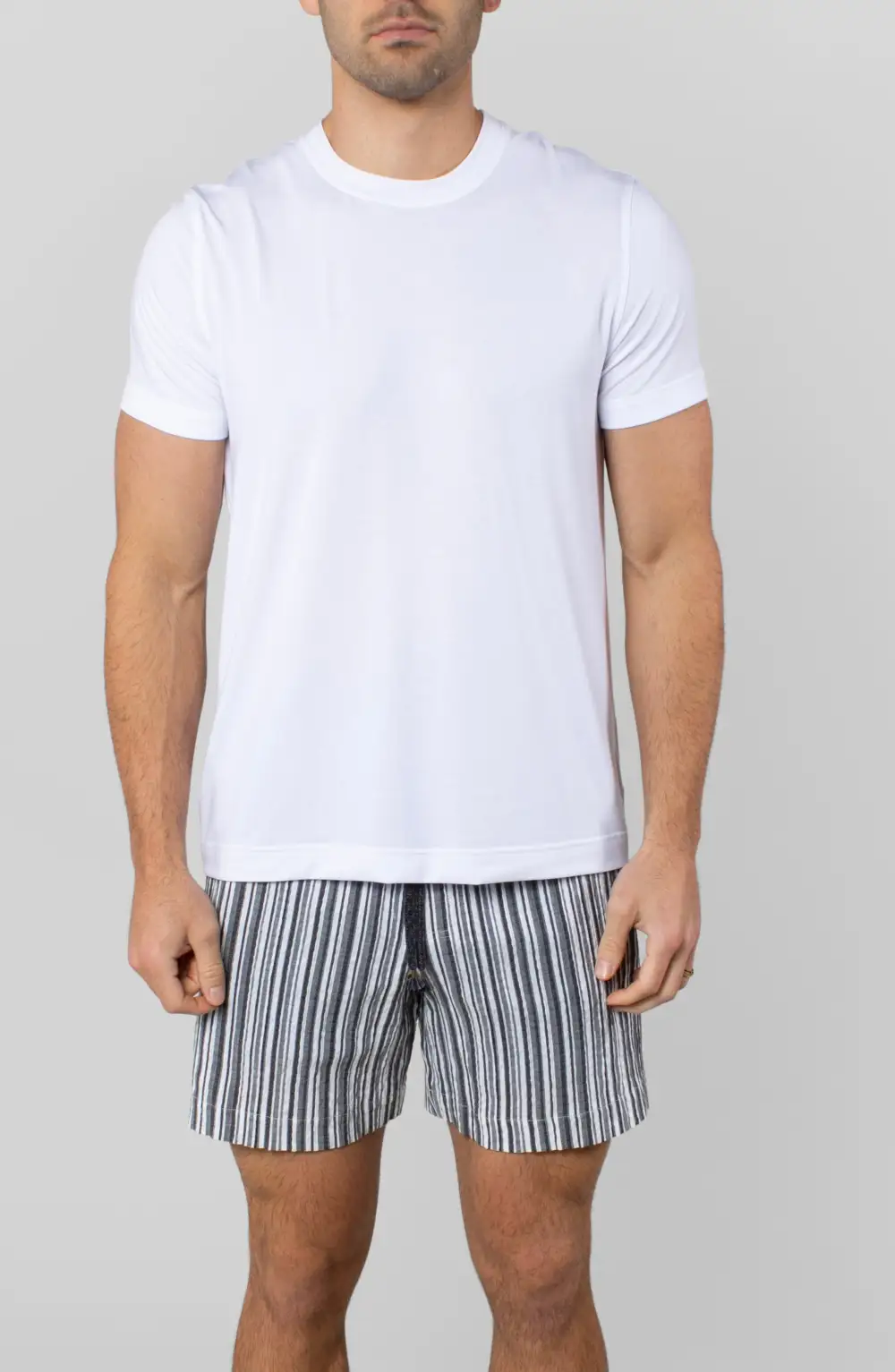 Men's Striped Modal Blend Drawcord Shorts