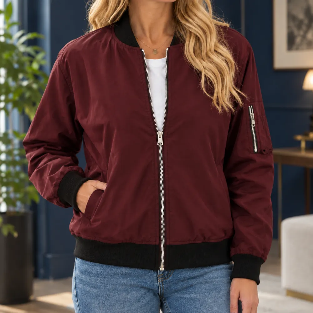 Ribbed Trim Jacket