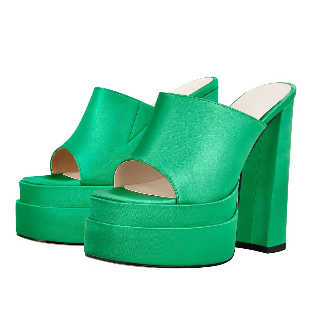 Platform Chunky High Heel Mule Sandals