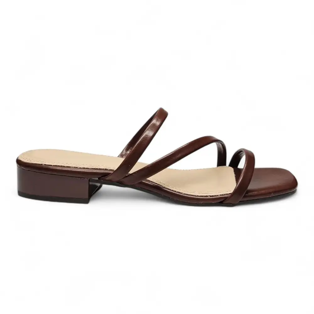 Airy Strappy Square Toe Block Heel Sandals