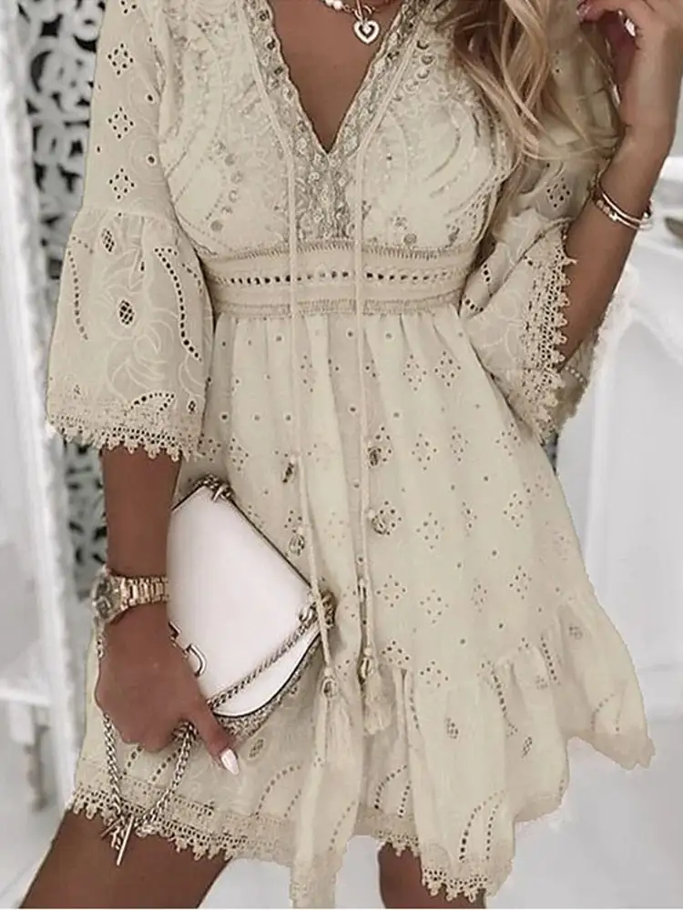 Women's V-Neck Boho Dress