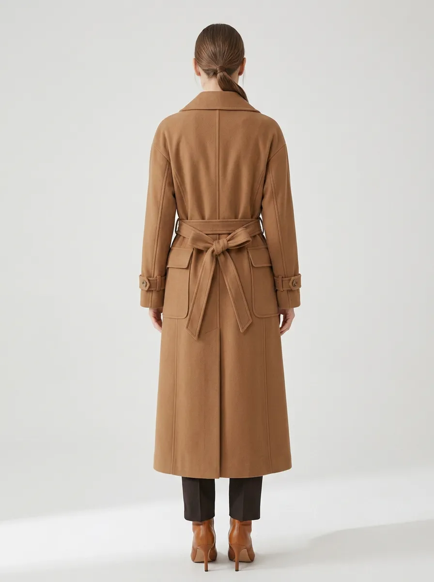 Women's Contemporary Belted Long Trench Coat