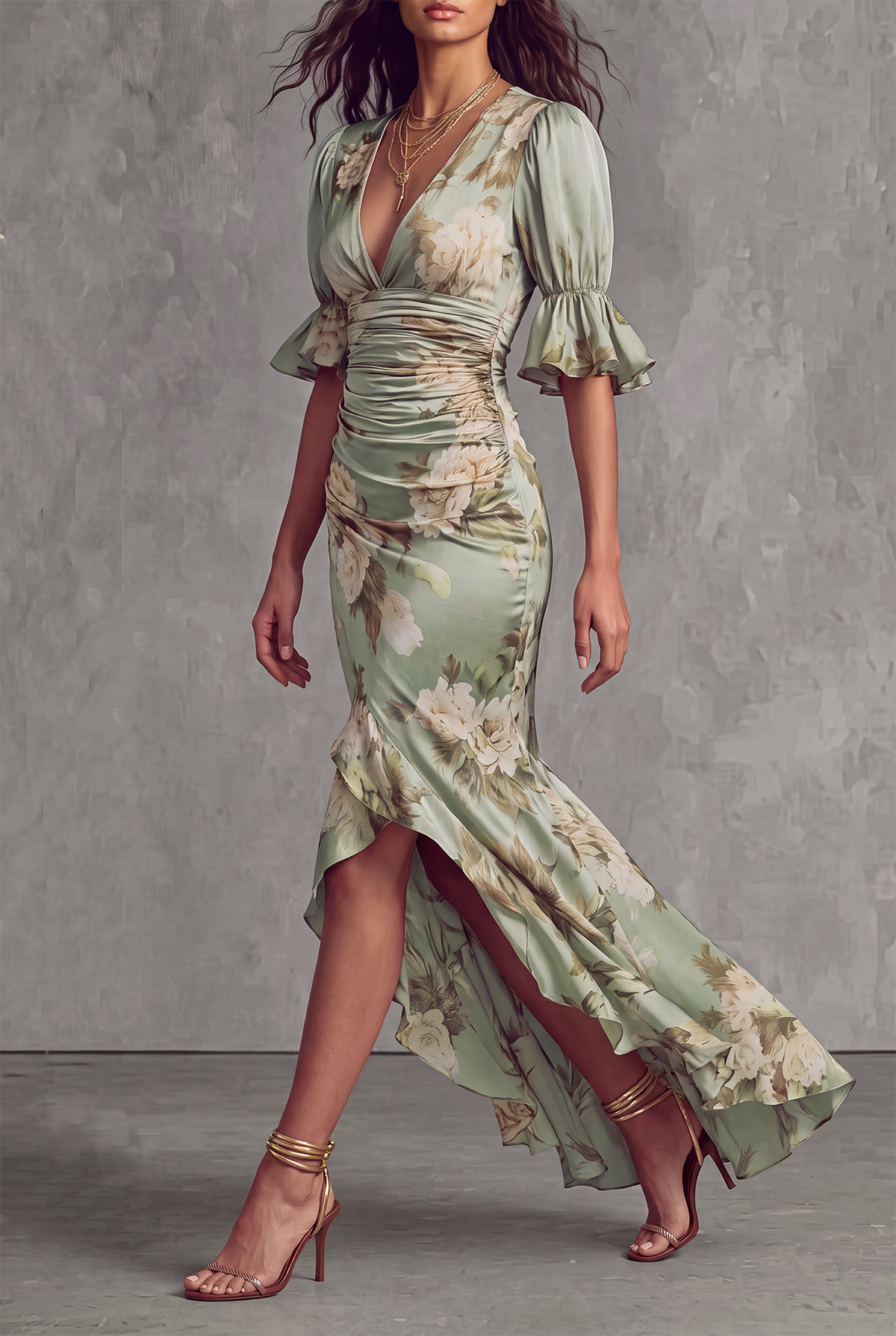 Modern Floral Maxi Dress
