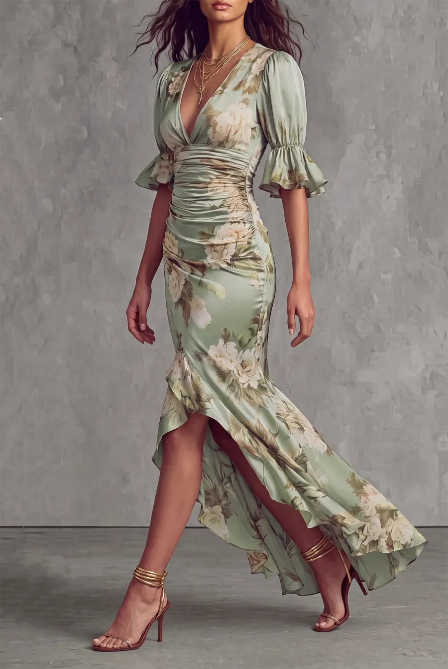 Modern Floral Maxi Dress