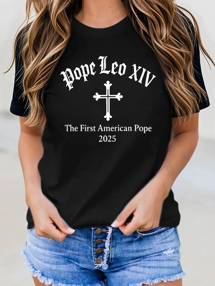 Letter Printed Round-Neck Short Sleeve T-Shirts