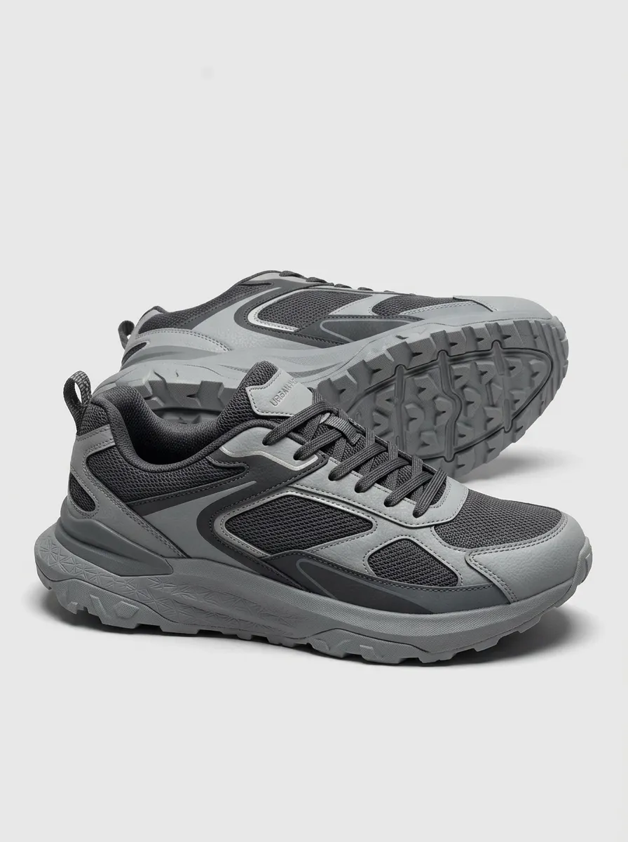 Panelled Mesh-Panel Casual Sneakers